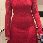 Onyx High Neck Lace NWT Red Midi Dress Photo 4