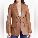 frame denim NWT FRAME ’70s Double-Breasted Leather Blazer Latte Size 6 Photo 7