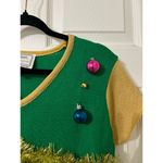 Tis the Season Holiday Sweater/Dress, adorned with holiday cheer, Size XL Green Photo 3
