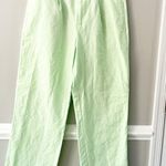 J.Crew Pleated Wide Leg Light Green Pants Linen Blend Trousers Size 2 Photo 3