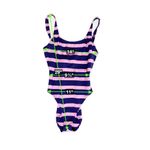 Ralph Lauren Vintage  Sport Pink Navy Striped One Piece Swimsuit size 10 Photo 8
