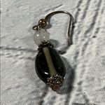 Teardrop Grey Charcoal Black Iridescent Silver Beaded Necklace and Earring Set Photo 8