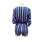 Lulus Women's Blue Striped Kimono Sleeve Romper Size S Photo 2