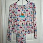 NEW Posh Peanut Adalyn 2 Piece Pajamas Womens Large Ballerina Snowflake Pink Photo 0