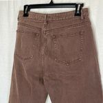 Edikted  Brown Button Fly Straight Leg Jeans Raw‎ Hem Size Large Streetwear Photo 5