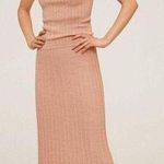 Mango NWT Pleated Midi Skirt in Pastel Pink 67056303 Diana Photo 1