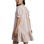 Pilcro  Anthropologie Pale Pink Cotton Linen Button Down Puff Sleeve Dress XXS Photo 3