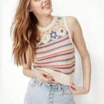 American Eagle  Floral Crochet Sweater Vest Photo 1