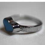 Source Unknown NWOT "Bestie" Sky Blue Enamel Heart Silver Tone Metal Alloy Size 9 Y2K Ring Photo 2