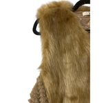 Ya Golden Beige Faux Fur Vest M Luxe Glam Urban Streetwear Concert Festival Size M Photo 6