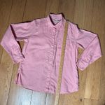 L.L.Bean Long Sleeve Linen Button Up Shirt SZ M Muted Coral Pink Beach Classic Photo 4
