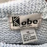 Women's Vintage Chunky Knit Baby Blue Sweater 90s Kobe Size L Photo 4