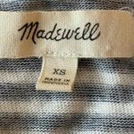 Madewell Women's Top Size XS Long Sleeve Linen Blend Tie Front Pullover Striped Photo 5