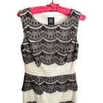 Jax black and cream banded tank dress with black lace detail size 6 Photo 1