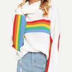 SheIn Rainbow Turtleneck Sweater Photo 0