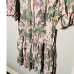 LoboRosa Pink Floral Puff Sleeve Palms Button Front Up Dress Size Large Photo 9