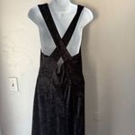 Maurice's Vintage 90s Crushed Velvet Maxi Dress Black Whimsigoth Witchy Grunge L Size 00 Photo 2