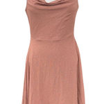 Glare  Rose‎ Pink Sparkle Party Dress Cowl Neck Criss Cross Back Photo 0
