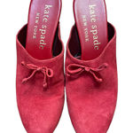 Kate Spade NY Amsterdam Womens Mules Clogs Size 8.5 B Red Suede Womens Slip On Photo 0