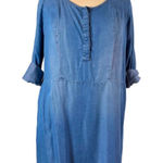 Ava & Viv Target Shift Dress Chambray Soft Long Sleeves Blue Women’s 1X Plus Photo 0
