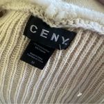 Ceny Mid Thigh Length Cream Colored Open Cardigan Faux Fur and Suede Knit Size M Photo 4