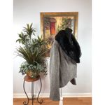 Apt. 9  Black White Tweed Blazer Jacket Removable Faux Fur Collar Single Button Photo 2