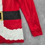 Red Christmas Santa Suit Print Holiday Festive Costume Party Elf Top Medium Photo 5