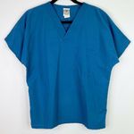 Uniform Advantage  UA Scrubs Solid Blue Scrub Top Shirt Size XS Photo 0