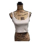 Black Halo H&M Crop Top Womens Size L Light Beige Basic Fitted Stretchy Minimalist Casual Photo 2