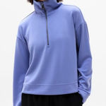Athleta New M Seasoft 1/4 Zip Sweatshirt Dusk Purple Medium Photo 0