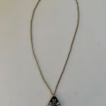 Stunning Gold Necklace with Tortoise Shell and Crystal Pendant! Brand new! Photo 2