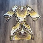 Trina Turk  Geometric Mini Dress - Yellow, Brown, Green Silk Elegant Dress Photo 1