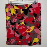 Premise  Skirt Multi Floral Abstract Print Pink Red Gray Yellow Women’s Size 12 Photo 0