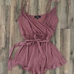 Lulus Katelyn Rusty Rose Ruffled Surplice Romper Photo 4