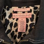 Bandolino Stretch Denim Jean Jacket Blazer Women's 6 Black Zipper Front & Cuffs Photo 2