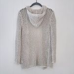 Nicole Miller Artelier Beige Crochet Open Cardigan Hoodie XS Photo 1