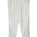 Old Navy Large TALL Pants Linen Blend Pull-On Pockets Semi-Sheer High-Rise White Photo 0