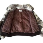 The Furworks Women’s Vintage Collared Rabbit Fur Checkerboard Bomber Jacket XS Brown Photo 3