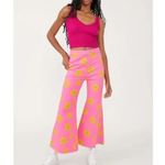 Free People Youthquake Printed Crop Flare Jeans in Lipstick Combo sz 26 Photo 1