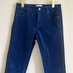Parker Smith  Skinny Twisted Tuxedo Blue Velvet Step Pants With Stripes Size 29 Photo 5