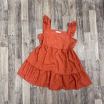Princess Polly Ruffle strap terracotta orange red babydoll tiered mini dress Photo 1