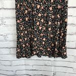 Wallflower Black Orange Floral Mini Dress L Cottagecore Boho Ruffle Sleeve Y2K Size L Photo 3
