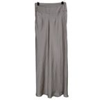 Free People  Normani Satin Silver Metallic Effect Midi Skirt Flowy Lightweight 2 Photo 5