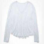 Aerie  Real Soft Black Ribbed Long Sleeve Tee, Size Small Photo 14