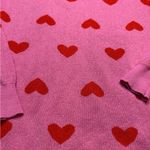 Staccato  Pink Red Heart Sweater Women’s Pullover Crewneck Valentines Day Small Photo 1