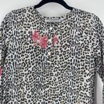 Graham Kandiah Leopard Print Floral 100% Cotton Tunic Top Resort Coverup Size S White Photo 6