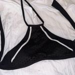 Kenneth Cole  Black and White Halter Tie Back Bikini Top Photo 0