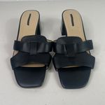 Ann Taylor New Leather Strappy Block Heel Sandals Black Sz 7 Slip on 585426 Photo 2