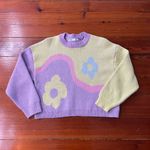 ZARA   Pastel Colorblock Flower Power Cropped Sweater Blogger Fav Sz Med  💕🎀 Photo 8