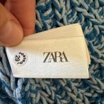 ZARA Woman’s Loose Knit Blue Sweater Vest with Big Blue buttons, Sz L Photo 12